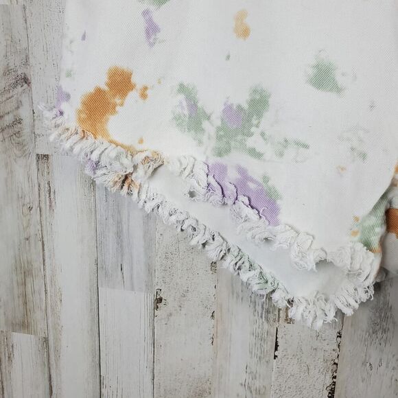 Wild Fable Highest Rise Denim Shorts White Tie Dye Size 18 - Picture 6 of 10
